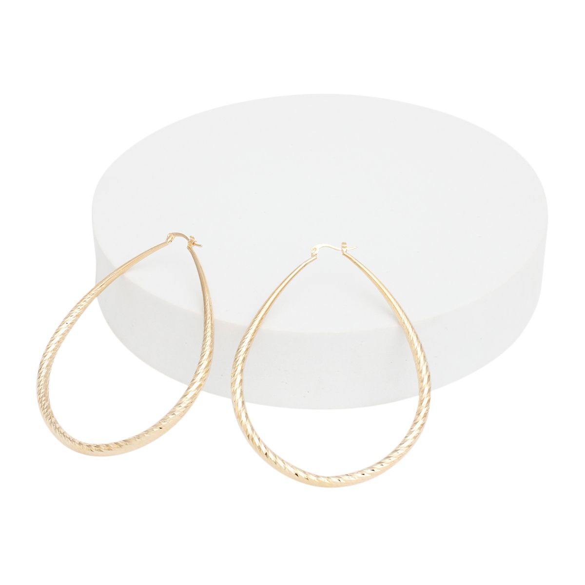 Hoop Etched Gold Teardrop Reinvented Earrings
