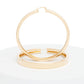 Hoop Gold Modern Flat Metal Wide Design Earrings