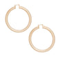 Hoop High Shine Gold Sandblasted Thick Earrings
