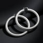 Hoop High Shine Silver Sandblasted Thick Earrings