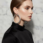 Hoop High Shine Silver Sandblasted Thick Earrings