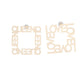 Stud QUEEN LOVE Gold Square Mismatch Earrings