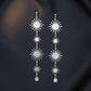 Dangle Silver Sunburst Celestial Earrings