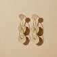 Dangle Linked Gold Disc and Gold Ring Earrings