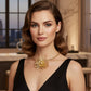 Pendant Matte Gold Metal Sunburst Flower Necklace
