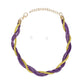 Omega Psi Vibrant Purple Gold Twisted Tube Necklace