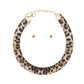 Collar Leopard Pave Rhinestone Torque Necklace