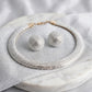 Gold Clear Stone 6 Row Disco Ball Collar Necklace