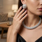 Gold Clear Stone 6 Row Disco Ball Collar Necklace
