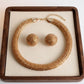 Gold Square Stone 6 Row Disco Ball Collar Necklace