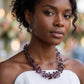 Translucent Black Bead Rock Candy Necklace Set