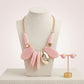 Chunky Pink Geometric Marbled Resin Bib Necklace