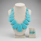 Turquoise Tribal Triangle Bib Collar Necklace Set