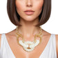 Chain Chunky Gold Cream Pearl Links Necklace