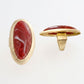 Marbled Burgundy Oversized Organic Matte Gold Ring