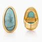 Marbled Turquoise Oversized Organic Matte Gold Ring