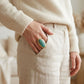 Marbled Turquoise Oversized Organic Matte Gold Ring