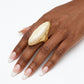 Cocktail Ivory Elongated Oval Matte Gold Ring