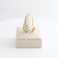 Cocktail Ivory Elongated Oval Matte Gold Ring