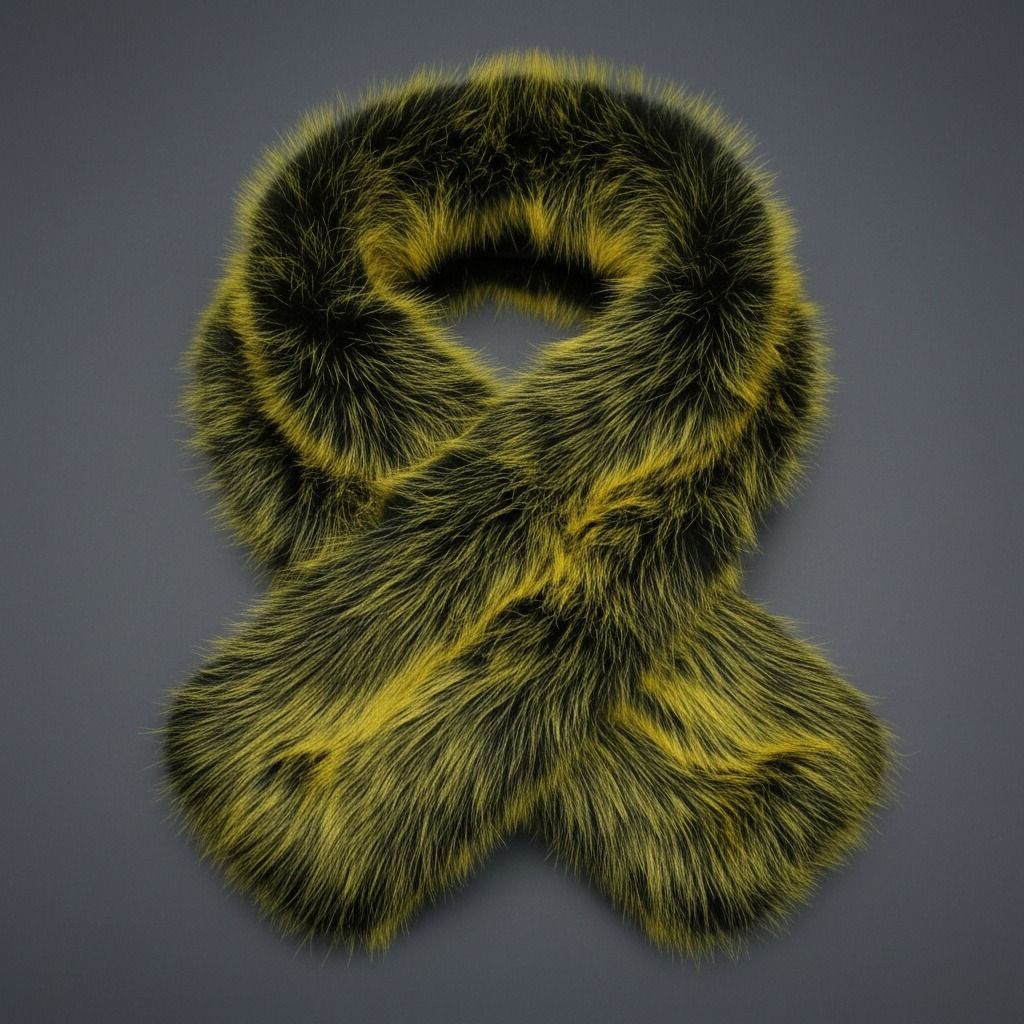 Scarf Luxe Faux Fur Yellow Collar Winter Stole