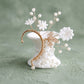Bridal Gold Pearl White Flower Left Ear Cuff Earring