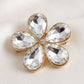 Gold Glass Crystal Daisy Flower Cuff Bracelet