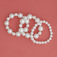 White Pearl 3 Pcs Classic Chunky Bracelet Set