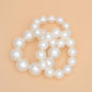 Bracelets Jumbo Cream Pearl Stretch Set for Women