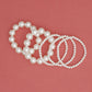 5 Pcs Cream Pearl Classic Coordinated Bracelet Set