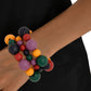 Wood Bead 3 Pcs Multicolor Stretch Bracelet Set