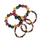 Wood Bead 5 Pcs Multicolor Stretch Bracelet Set
