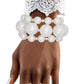 Pearl White Silver Contrast Stretch Bracelet Set
