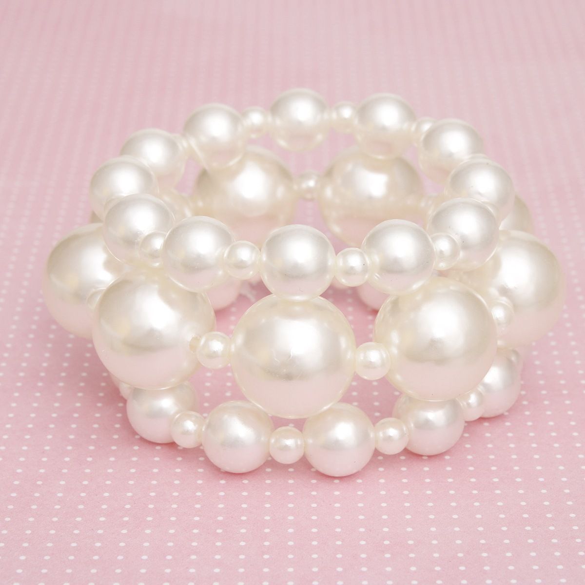 3 Pcs Cream Pearl Classic Coordinated Bracelet Set