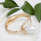 Cuff Teardrop Cream Pearl Gold Hinge Bracelet