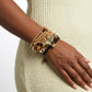 Memory Wire Earthy Bead Butterfly Flower Bracelet