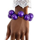 Dark Purple Marble Bubble Ball Bead Bracelet