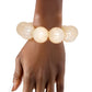 Bracelet Swirled Ivory Marble Bubble Ball Bead