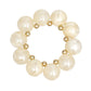 Bracelet Swirled Ivory Marble Bubble Ball Bead