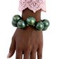 Olive Green Marble Bubble Ball Bead Bracelet