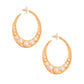 Gold and Pearl Oval Hoops