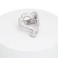 Ring Silver Metal Open Heart Stretch Statement