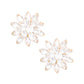 Stud Small Gold Marquise Flower Earrings for Women