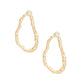 Stud Organic Oval Hammered Gold Earrings Women