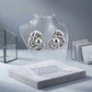 Chunky Silver Interlocking Knot 80s Stud Earrings