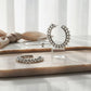 Silver Chain Open Hoops with White Pearl Earrings