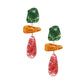 Teardrop Multicolor Resin Bead Chunky Earrings