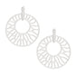 Drop XLarge Silver Branched Wheel Earrings Women