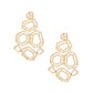 Dangle Large Gold Geometric Structured Earrings