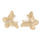 Drop Large Gold Butterfly Branch Detail Earrings