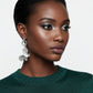 Hoop Hammered Silver Butterfly Long Drop Earrings